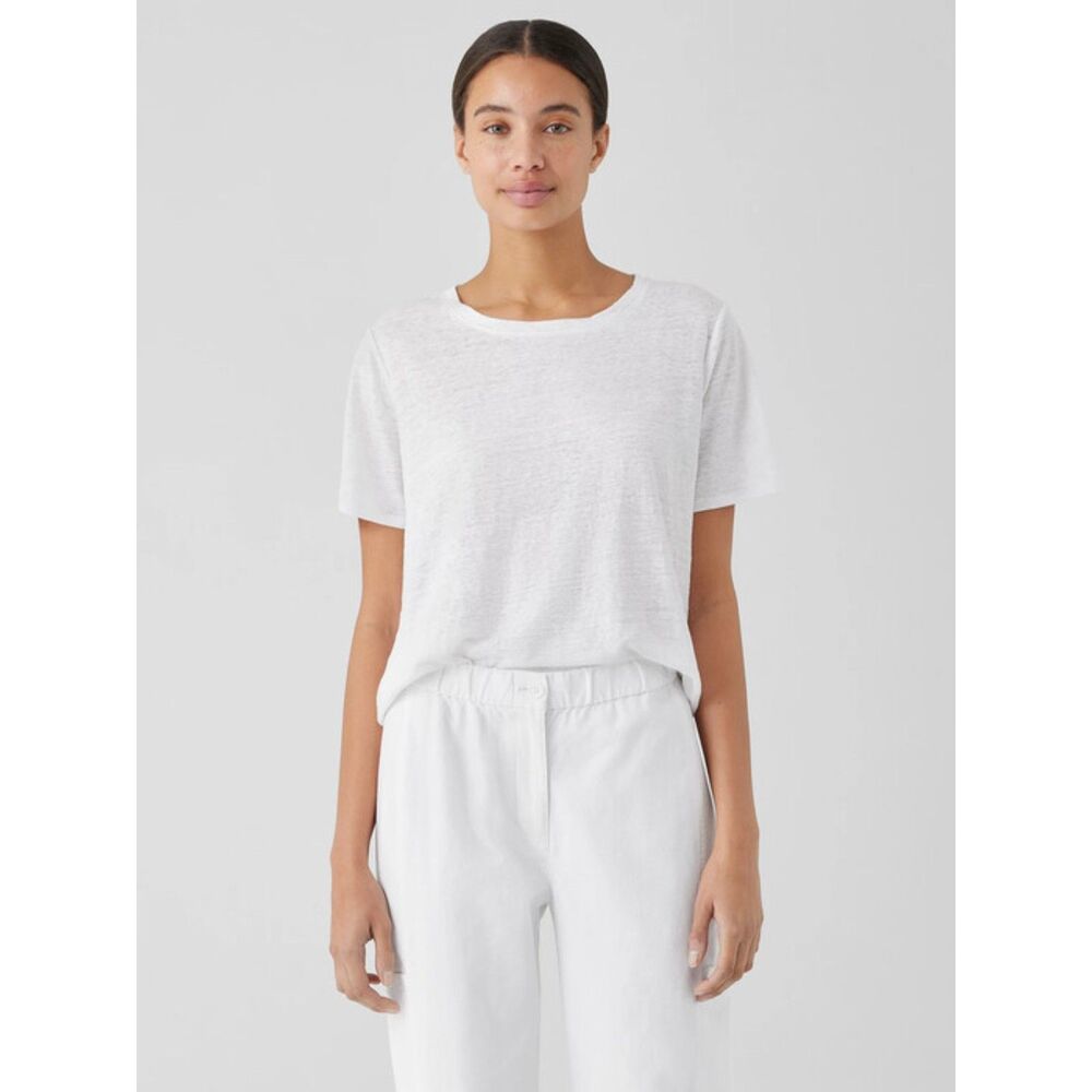 LOFT Vintage Soft White 100% Cotton Slub Tee Size M Relaxed T-Shirt